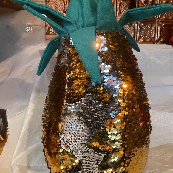 CHRISTMAS PINEAPPLE  SHINY  TWO   DECORATIONS - Picture 1 of 8